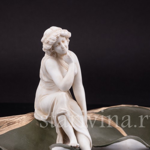 Фарфоровая композиция Девушка у пруда, Volkstedt, Германия, кон.19 в.