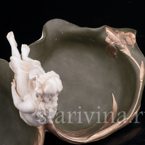 Фарфоровая композиция Девушка у пруда, Volkstedt, Германия, кон.19 в.