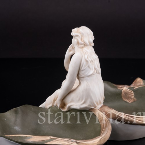 Фарфоровая композиция Девушка у пруда, Volkstedt, Германия, кон.19 в.