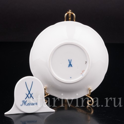 Фарфоровое Блюдце Цветочные букеты, Meissen, Германия, вт пол. 20 века.