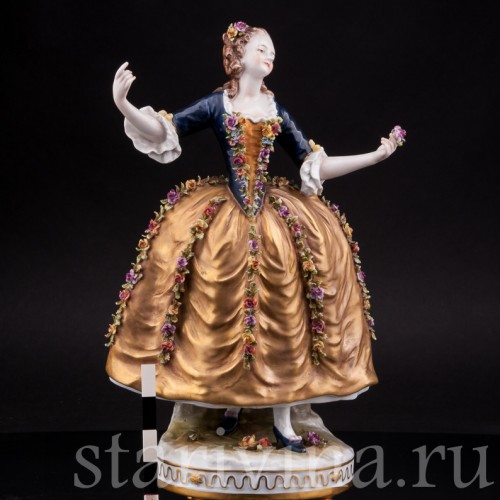 Фарфоровая статуэтка Танцующая девушка , Volkstedt, Германия, до 1935 г.