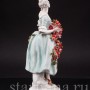 Антикварная статуэтка Девушка с цветочной гирляндой, Volkstedt, Германия, перв. треть 20 в.