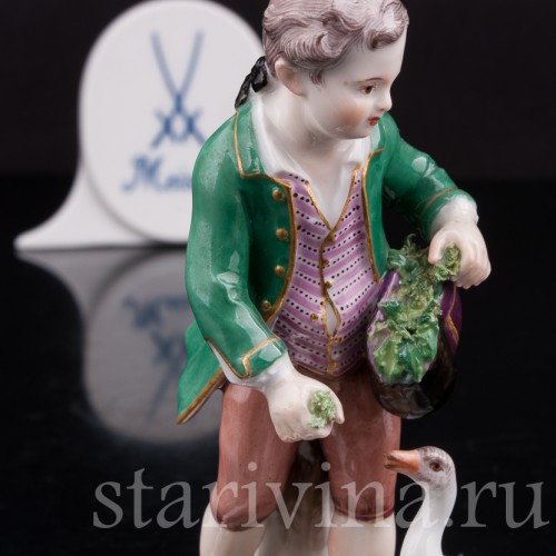 Статуэтка из фарфора Мальчик, кормящий гусей, Meissen, Германия, сер. 19 - нач. 20 вв.