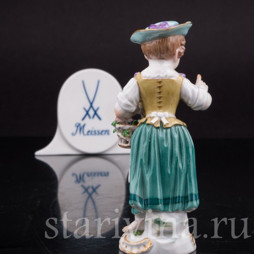 Фарфоровая статуэтка Девочка в шляпе, Meissen, Германия, 1978 год.