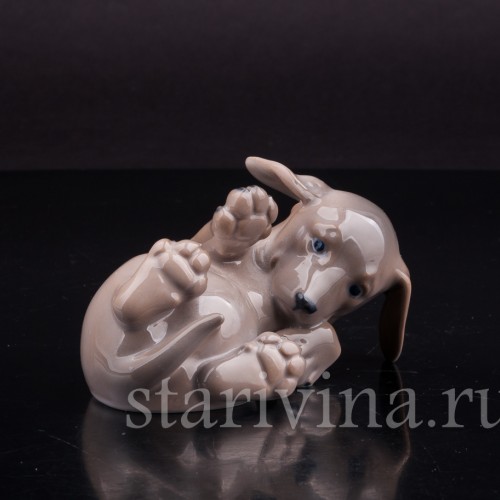 Играющий щенок таксы, Royal Copenhagen, Дания