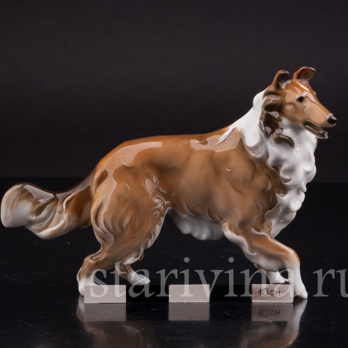 Статуэтка собаки из фарфора Колли, Hutschenreuther, Германия, 1970 гг.