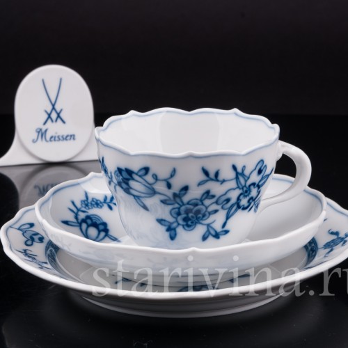 Фарфоровое Чайное трио, Meissen, Германия, вт. пол. 20 века.