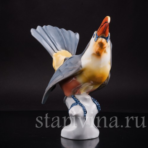 Фарфоровая статуэтка птицы Тукан, Fritz Krug KG, Германия, 1902-1968 гг.