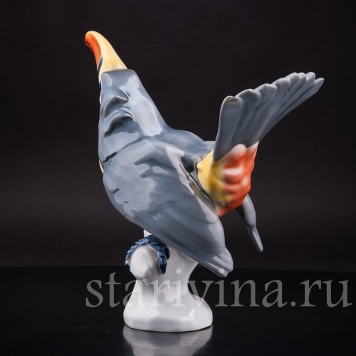 Фарфоровая статуэтка птицы Тукан, Fritz Krug KG, Германия, 1902-1968 гг.