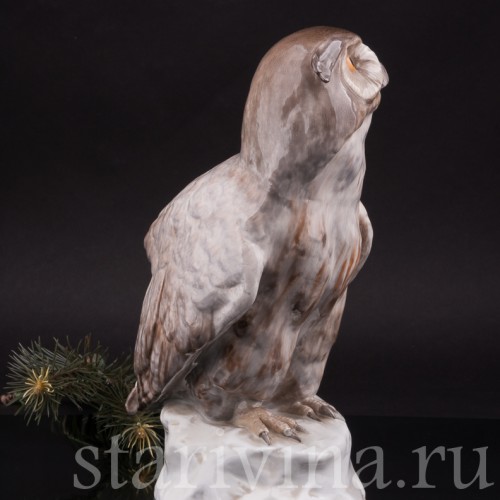 Фарфоровая статуэтка птицы Ушастая сова, Karl Ens, Германия, нач. 20 в.