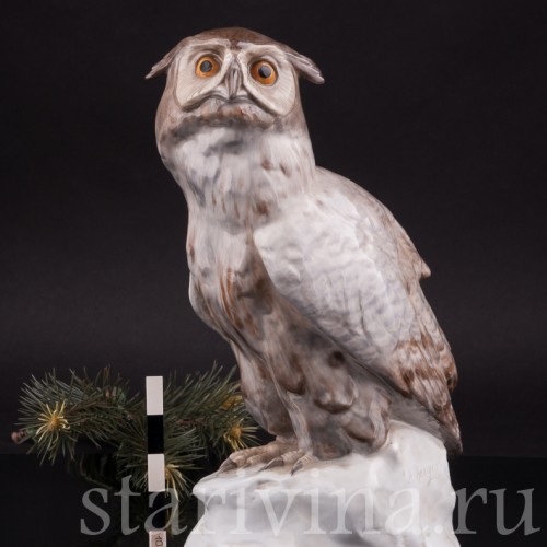 Фарфоровая статуэтка птицы Ушастая сова, Karl Ens, Германия, нач. 20 в.