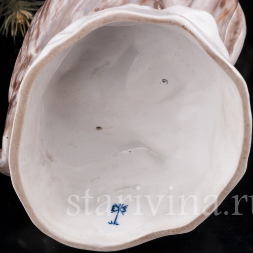 Фарфоровая статуэтка птицы Ушастая сова, Karl Ens, Германия, нач. 20 в.