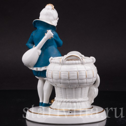 Старинная статуэтка Девочка с кошкой, Hertwig & Co, Германия, 1920-30 гг.