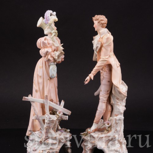 Фарфоровые статуэтки Галантная пара, E. A. Muller, Германия, кон. 19, нач. 20 вв.