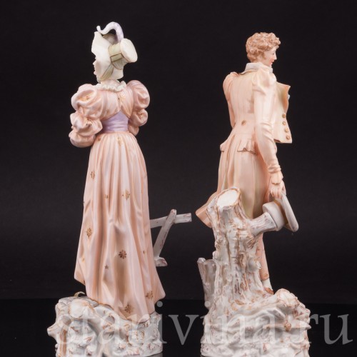 Фарфоровые статуэтки Галантная пара, E. A. Muller, Германия, кон. 19, нач. 20 вв.