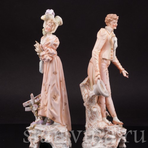 Фарфоровые статуэтки Галантная пара, E. A. Muller, Германия, кон. 19, нач. 20 вв.