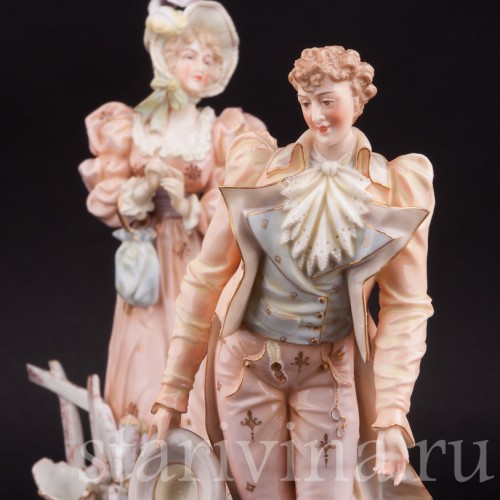 Фарфоровые статуэтки Галантная пара, E. A. Muller, Германия, кон. 19, нач. 20 вв.