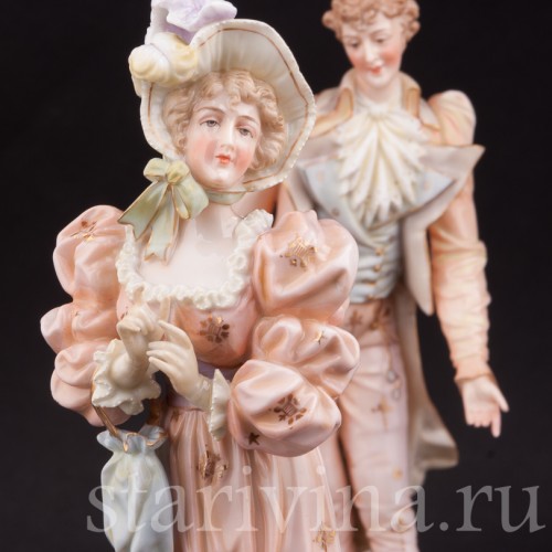 Фарфоровые статуэтки Галантная пара, E. A. Muller, Германия, кон. 19, нач. 20 вв.