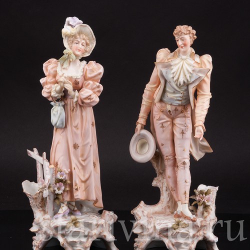 Фарфоровые статуэтки Галантная пара, E. A. Muller, Германия, кон. 19, нач. 20 вв.