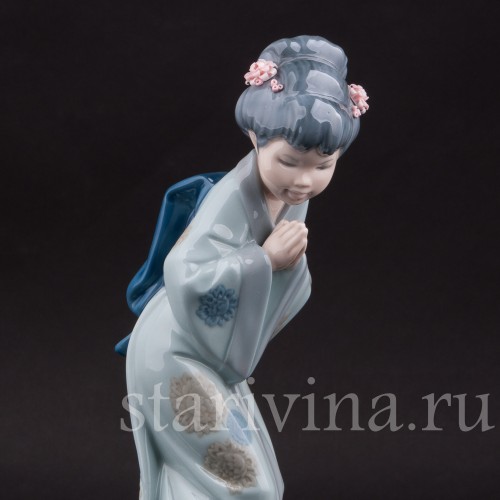 Фарфоровая статуэтка девушки Гейша, Lladro, Испания, 1978 г.