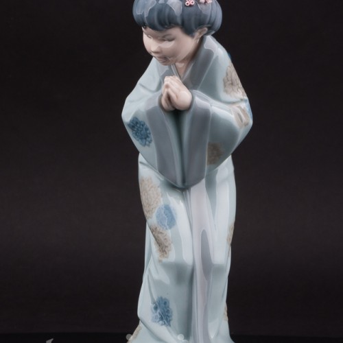 Фарфоровая статуэтка девушки Гейша, Lladro, Испания, 1978 г.