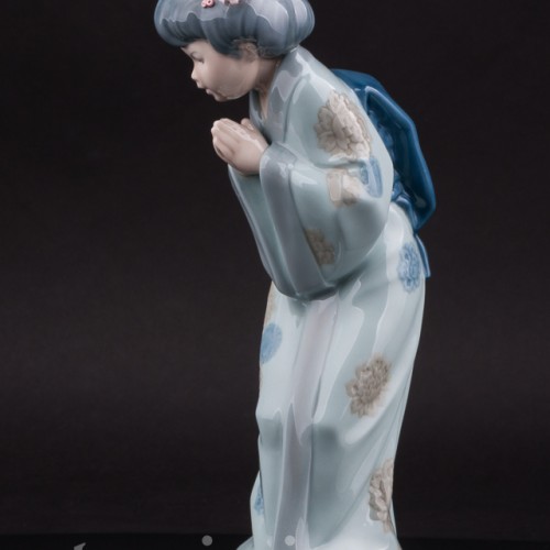 Фарфоровая статуэтка девушки Гейша, Lladro, Испания, 1978 г.