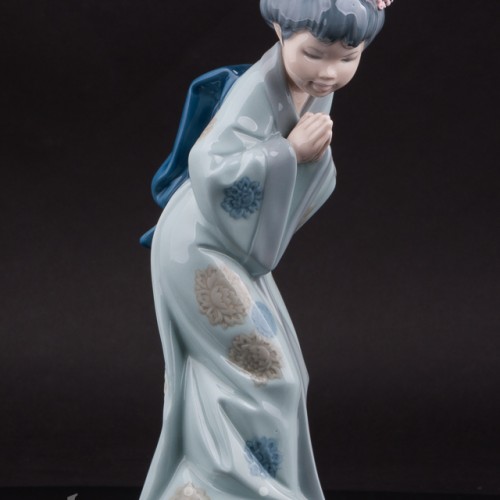 Фарфоровая статуэтка девушки Гейша, Lladro, Испания, 1978 г.
