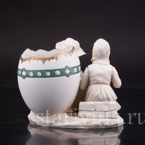 Фарфоровая композиция Пара, кормящая кроликов, Muller & Co, Германия, 1907-52 гг.