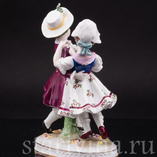 Фарфоровая статуэтка Танцующие дети, Volkstedt, Германия, кон. 19 века.
