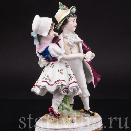Фарфоровая статуэтка Танцующие дети, Volkstedt, Германия, кон. 19 века.
