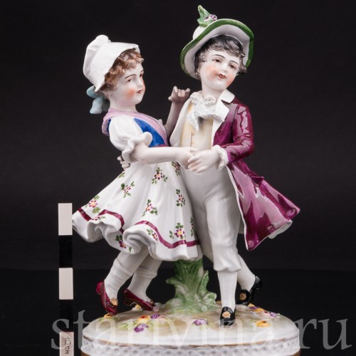 Фарфоровая статуэтка Танцующие дети, Volkstedt, Германия, кон. 19 века.