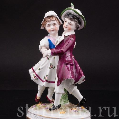 Фарфоровая статуэтка Танцующие дети, Volkstedt, Германия, кон. 19 века.