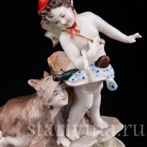 Композиция из фарфора Красная шапочка и волк, Ernst Bohne Sohne, Германия, 1901-37 гг.