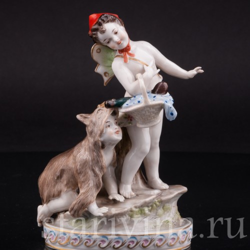 Композиция из фарфора Красная шапочка и волк, Ernst Bohne Sohne, Германия, 1901-37 гг.