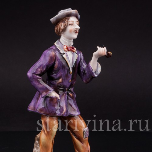 Статуэтка из фарфора Курильщик, Volkstedt, Германия, кон. 19 в.