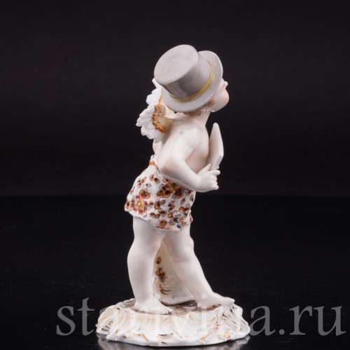Фигурка из фарфора Ангелочек с письмом, Volkstedt, Германия, 19 в.