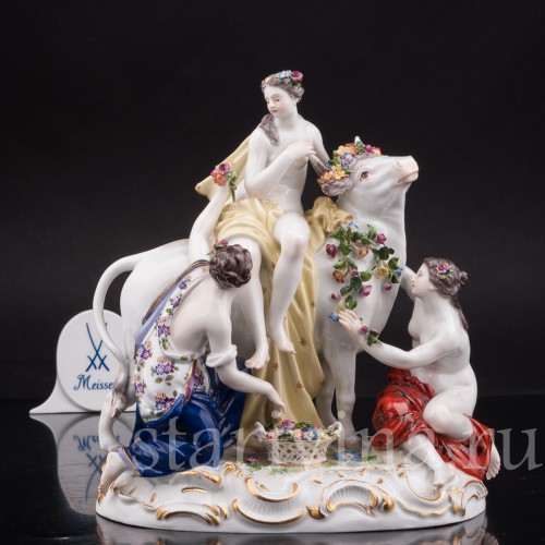 Антикварная фарфоровая композиция Похищение Европы, Meissen, Германия, сер.19 - нач.20 вв.