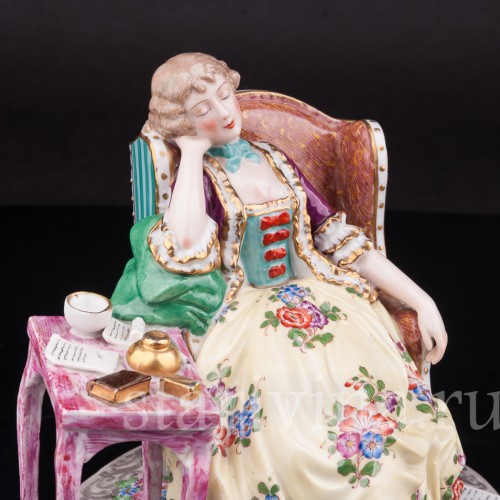 Фарфоровая статуэтка Спящая, Porcelaine de Paris, Франция, 19 в.