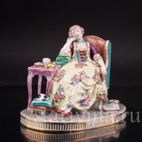 Фарфоровая статуэтка Спящая, Porcelaine de Paris, Франция, 19 в.