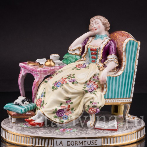 Фарфоровая статуэтка Спящая, Porcelaine de Paris, Франция, 19 в.