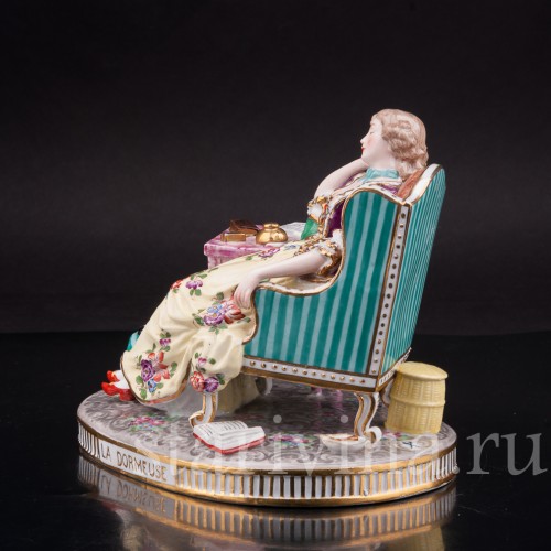 Фарфоровая статуэтка Спящая, Porcelaine de Paris, Франция, 19 в.