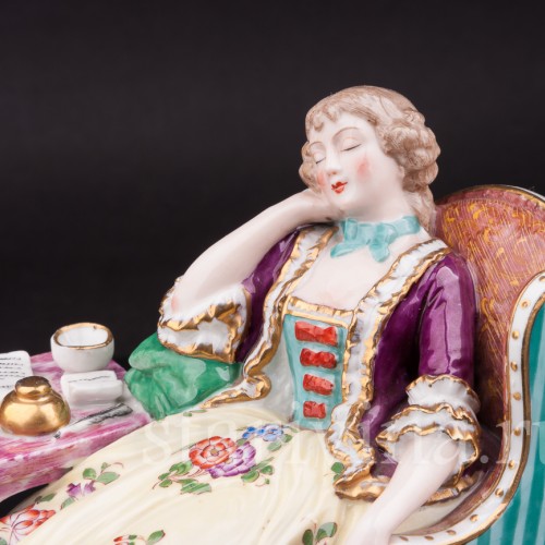 Фарфоровая статуэтка Спящая, Porcelaine de Paris, Франция, 19 в.