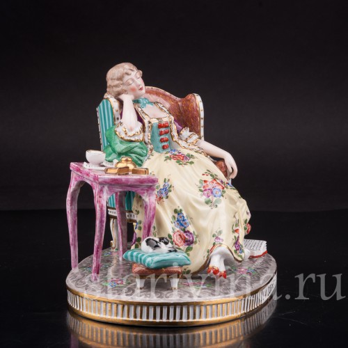 Фарфоровая статуэтка Спящая, Porcelaine de Paris, Франция, 19 в.