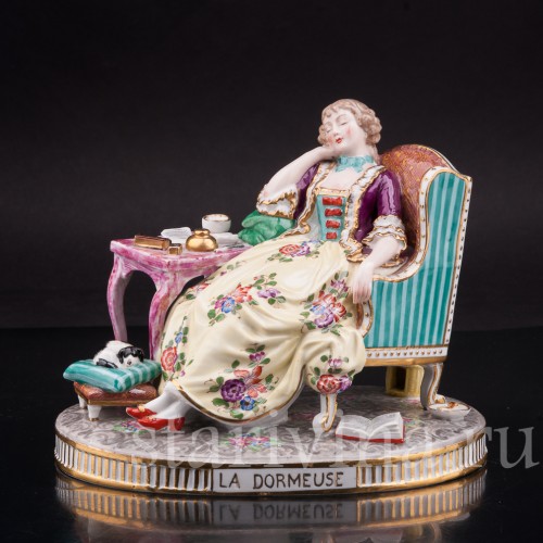 Фарфоровая статуэтка Спящая, Porcelaine de Paris, Франция, 19 в.