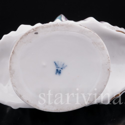 Фигурка из фарфора Девушка с собакой, миниатюра, Ernst Bohne Sohne, Германия, нач. 20 в.