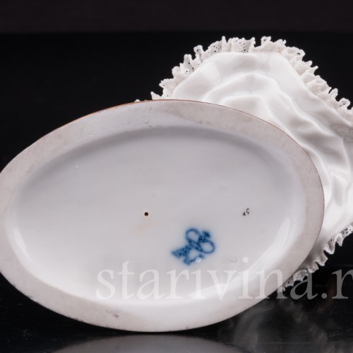 Фарфоровая статуэтка Балерина, миниатюра, кружевная, Volkstedt, Германия, до 1935 г.