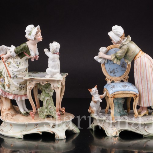 Горничная с собачкой, Volkstedt, Германия, кон. 19 в