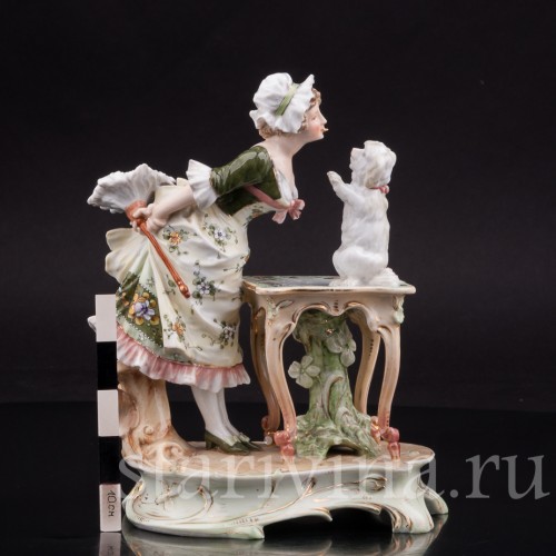 Горничная с собачкой, Volkstedt, Германия, кон. 19 в