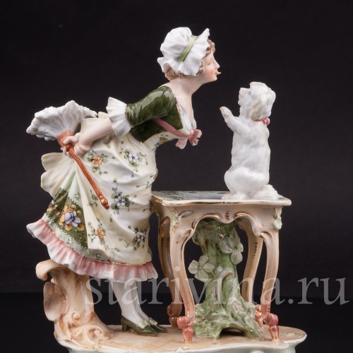 Горничная с собачкой, Volkstedt, Германия, кон. 19 в