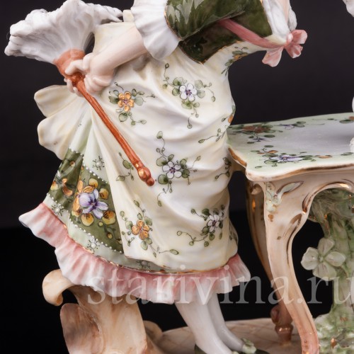 Горничная с собачкой, Volkstedt, Германия, кон. 19 в